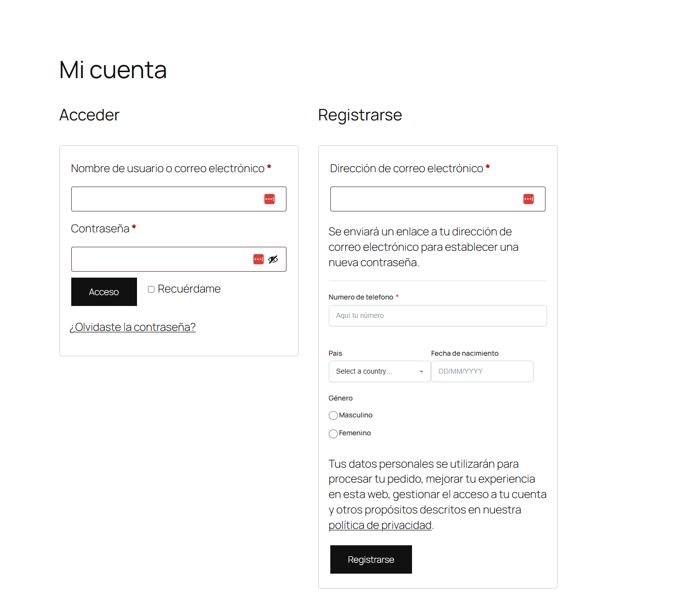 Campos personalizados al registro de WooCommerce