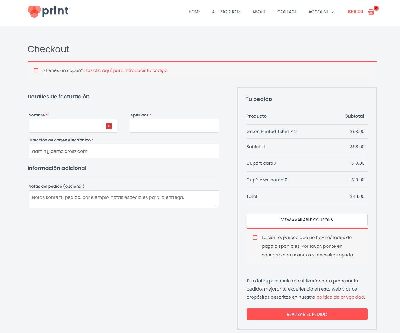 Ocultar Campos para Productos Virtuales en Woocommerce